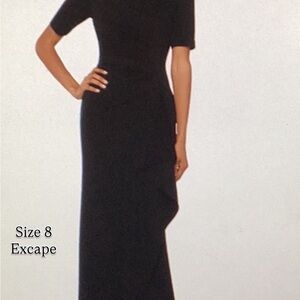 Xscape One Shoulder Black Dress
